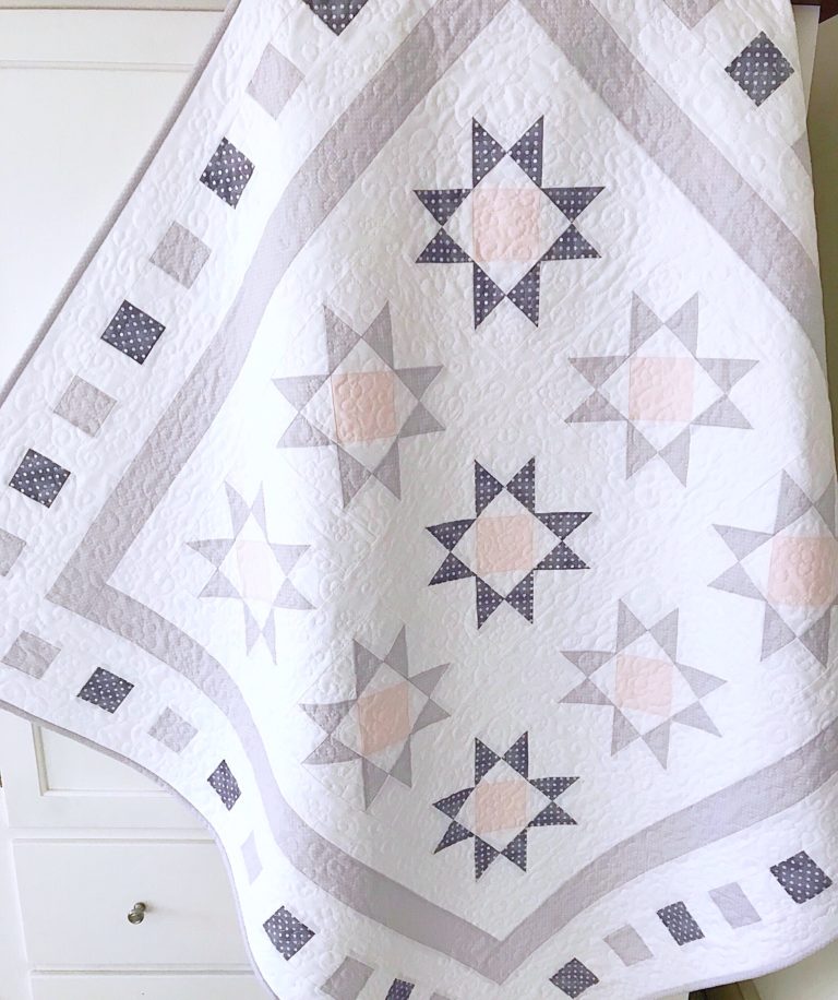 Diamond Stars Around the Block Quilt Pattern