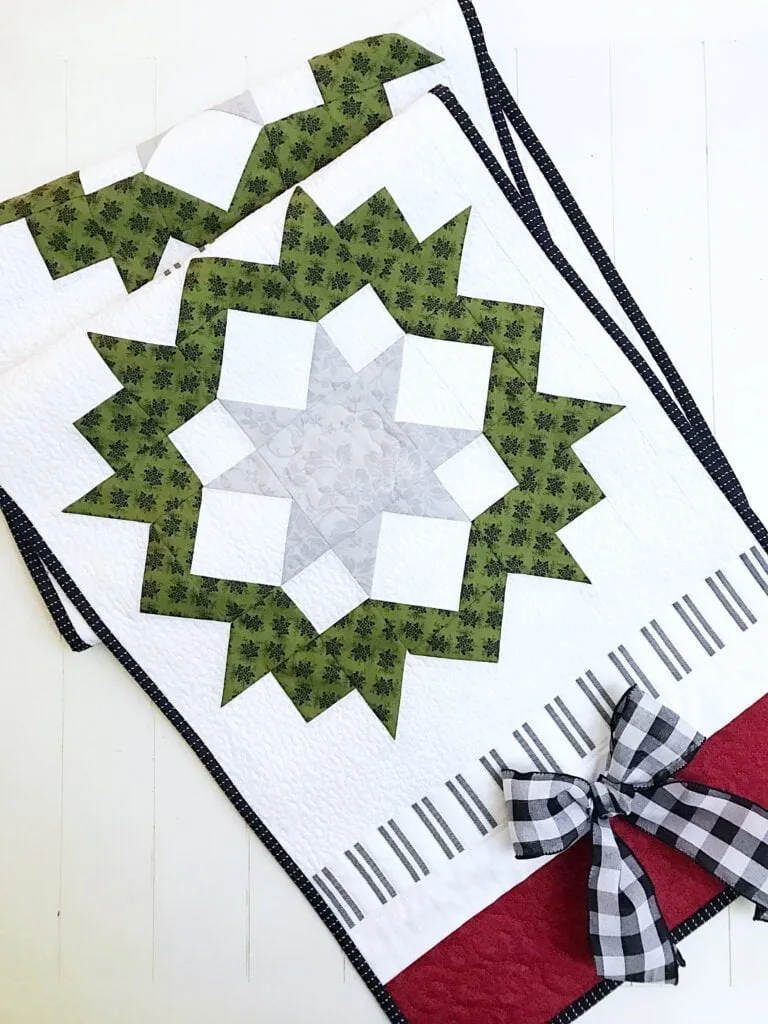 Evergreen Wreaths Table Runner Pattern