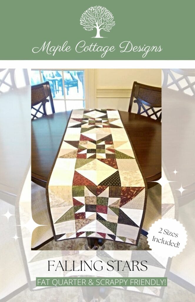 Falling Stars Table Runner Pattern • Maple Cottage Designs