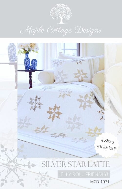 Silver star Latte Quilt Pattern on Chaise Pattern Cover