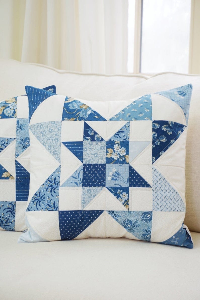 Scrappy Quilted Patchwork Pillows