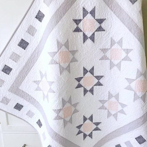 Diamond Stars Around the Block Quilt Pattern