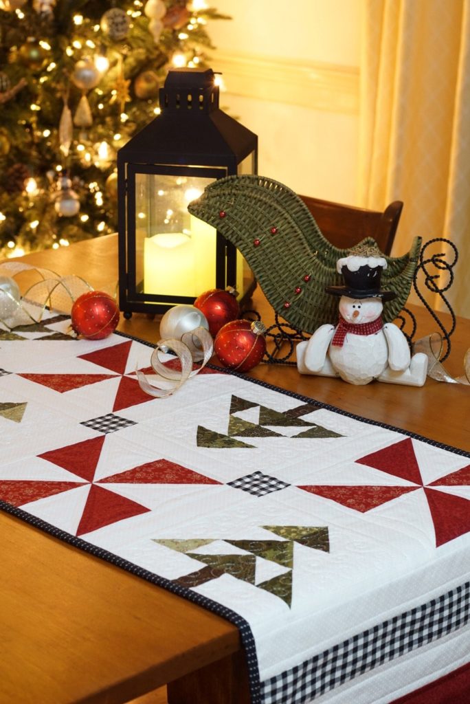 An Evergreen Christmas table runner pattern.