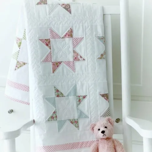 Baby Quilt with Teddy Bear