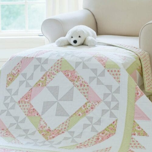 Pinwheel Promenade Quilt Pattern with polar bear