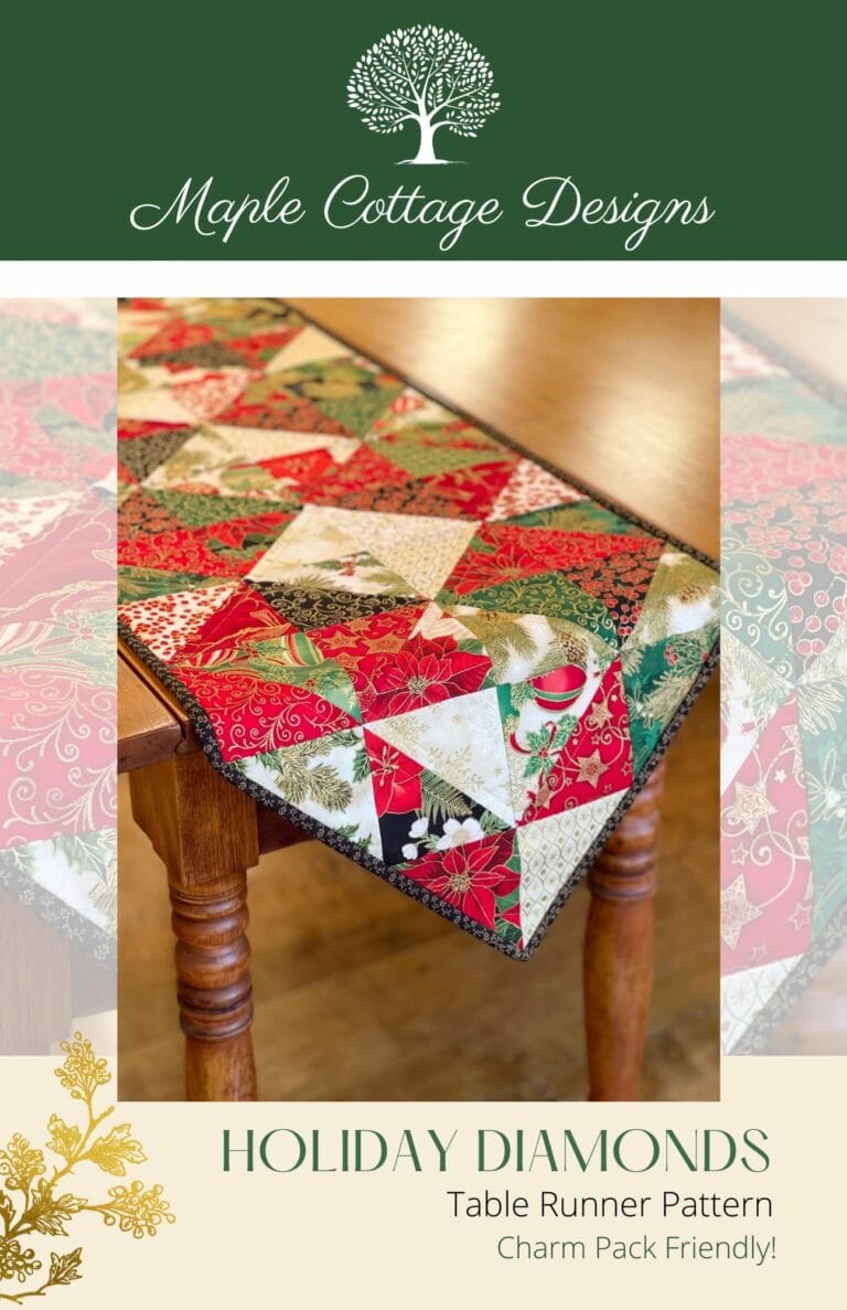 Holiday Diamonds Table Runner Pattern • Maple Cottage Designs