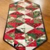 Holiday Diamonds Table Runner Pattern on wood table