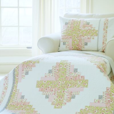 Log Cabin Jubilee Quilt Pattern on Chaise