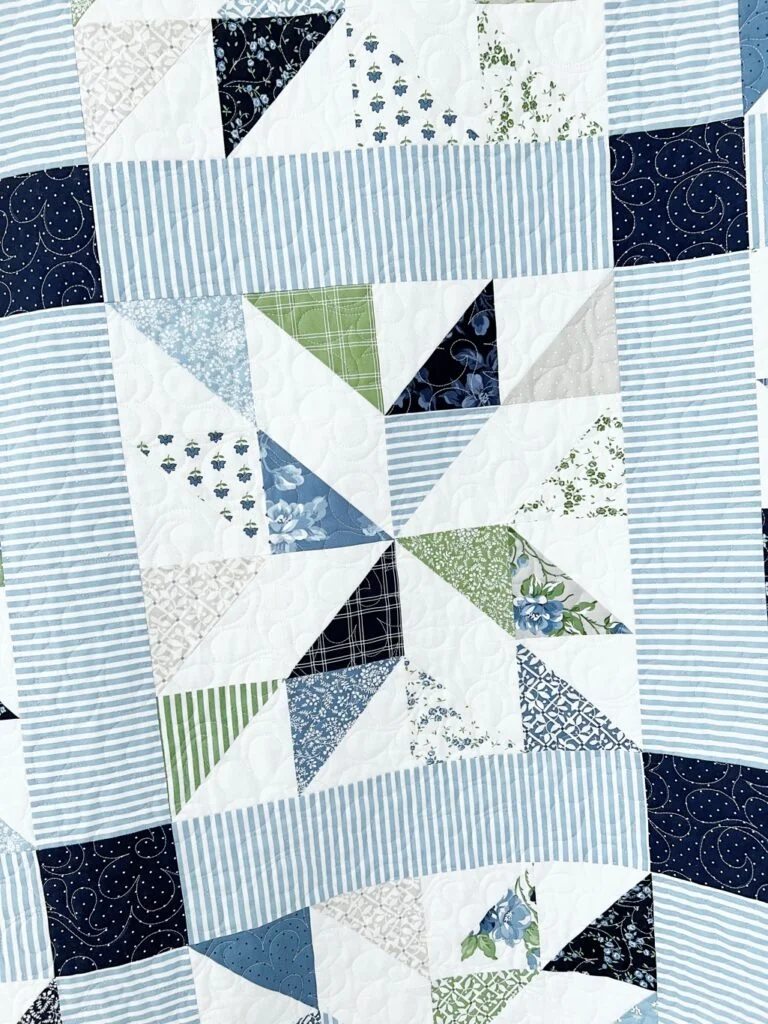 Illuminate quilt close up of stitching