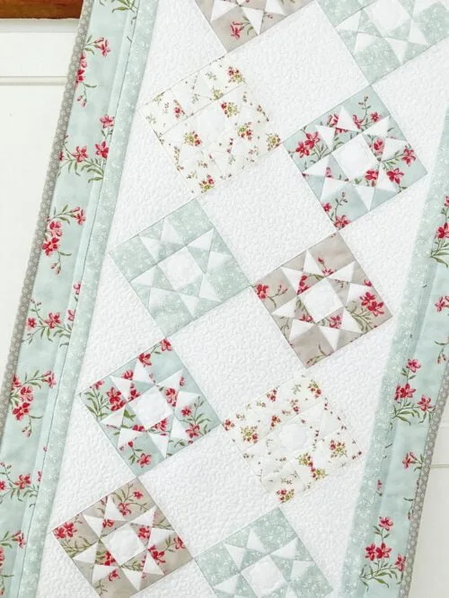Starflower Medley table runner pattern for scraps
