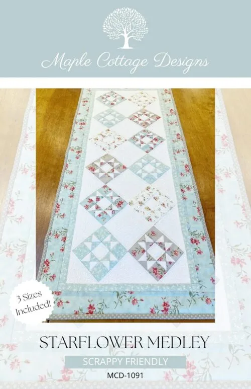 Starflower Medley table runner pattern cover picture