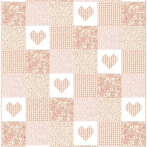 Patchwork of love quilt pattern in crib size