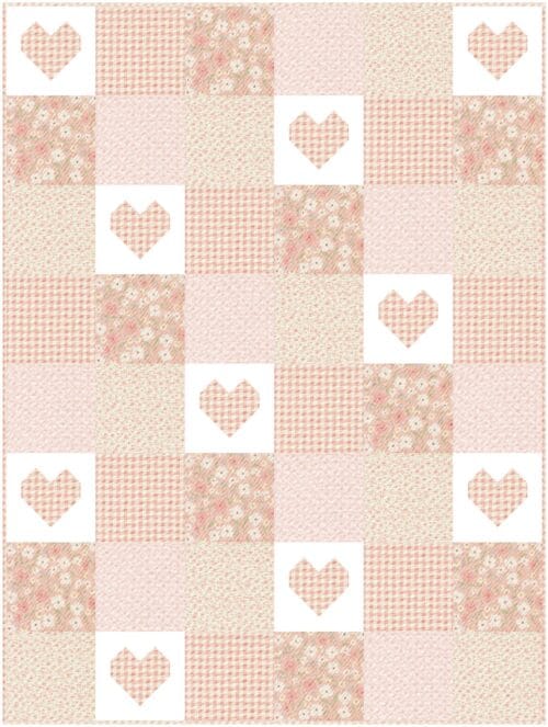 Patchwork of love quilt pattern in crib size
