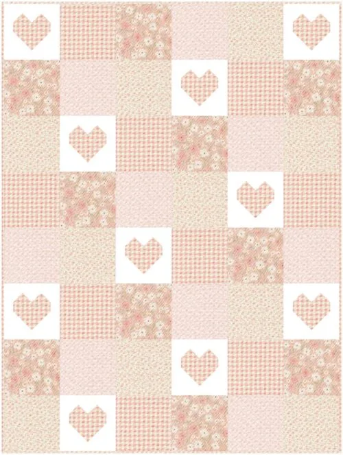 Patchwork of love quilt pattern in crib size