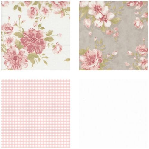 fabric card for pink and gray Loving Wishes quilt kit